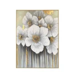 Ivory Bloom – Hand-Painted Floral Oil Painting wall art