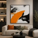 Amber Flow – Hand-Painted Abstract Oil Painting - Image 2