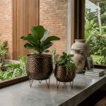 Copper Luxe Metal Planter Set - Image 3