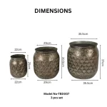 Vintage Mosaic Metal Planter Set - Image 2