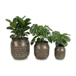 Vintage Mosaic Metal Planter Set - Image 3
