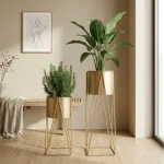 Golden Aura Luxe Planter Stand Set