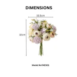 Ranunculus Silk Flower Bouquet - Image 2