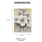 Ivory Bloom – Hand-Painted Floral Oil Painting - Image 3