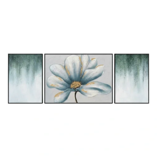 Azure Bloom Trio Hand-Painted