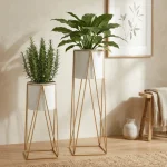 Ivory Aura Luxe Planter Stand Set