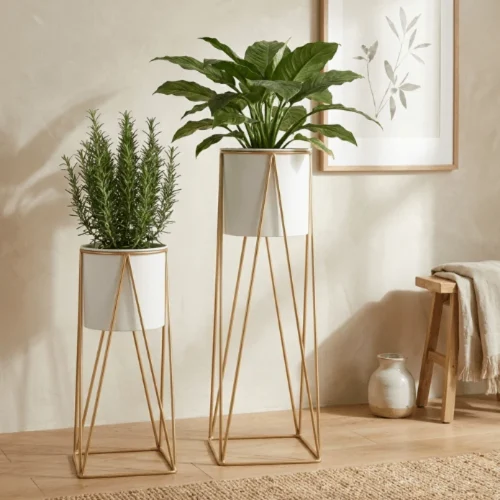 Ivory Aura Luxe Planter Stand Set