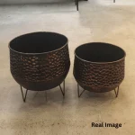 Copper Luxe Metal Planter Set - Image 4