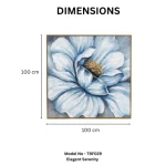Elegant Serenity – Hand-Painted Floral Oil Painting - Image 3