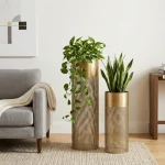Cylinder Luxe Metal Planter Stand 