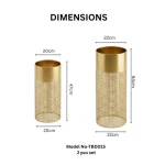 Golden Lace Cylinder Luxe Metal Planter Stand - Image 2
