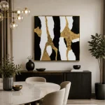 Modern Noir – Hand-Painted Abstract Oil Painting - Image 4