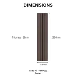 STC Premium Outdoor WPC Fluted Wall Panel - Walnut Brown - Image 2