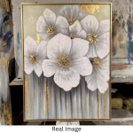 Ivory Bloom – Hand-Painted Floral Oil Painting - Image 5