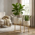 Ivory Bloom Luxe Planter Stand Set