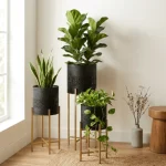 Noir Lace Luxe Planter Stand Set