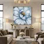 Elegant Serenity – Hand-Painted Floral Oil Painting - Image 4