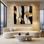Modern Noir – Hand-Painted Abstract Oil Painting - Image 2