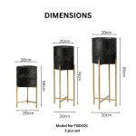Noir Lace Luxe Planter Stand Set - Image 4