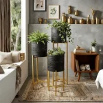 Noir Lace Luxe Planter Stand Set - Image 2