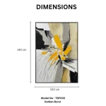 Golden Burst – Hand-Painted Contemporary Abstract Oil Painting - Image 4