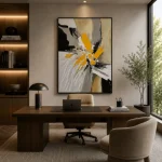 Golden Burst – Hand-Painted Contemporary Abstract Oil Painting - Image 5