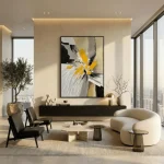 Golden Burst – Hand-Painted Contemporary Abstract Oil Painting - Image 2