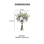 Artificial Blue & Ivory Garden Bouquet - Image 2