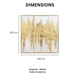 Golden Symphony – Hand-Painted Abstract Oil Painting - Image 3