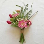 Mixed Spring Flower Arrangement featuring vibrant red and pink dahlia flowers - Image 4