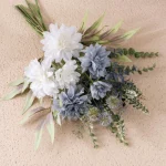 Artificial Blue & Ivory Garden Bouquet - Image 4