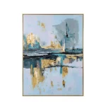 Golden Horizon – Hand-Painted Abstract Landscape Oil Painting