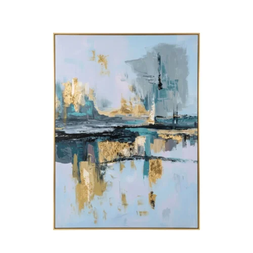 Golden Horizon – Hand-Painted Abstract Landscape Oil Painting