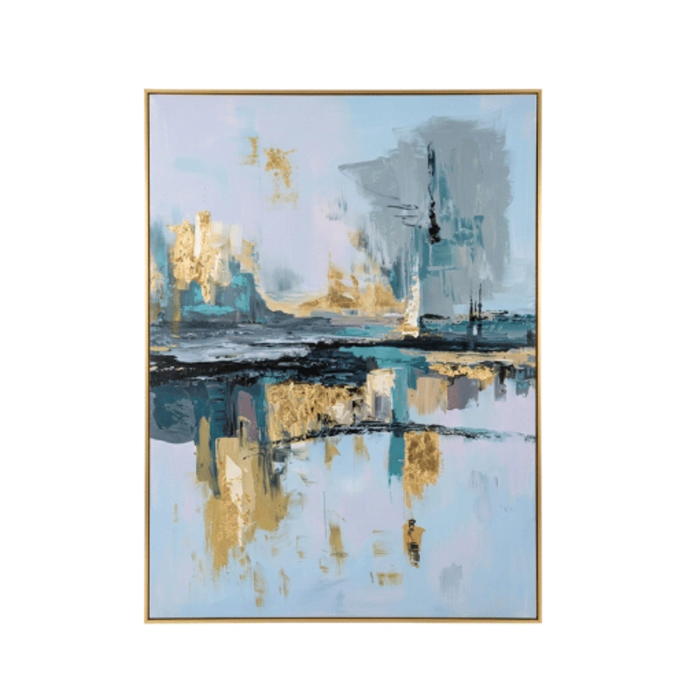 15-15 Golden Horizon – Hand-Painted Abstract Landscape Oil Painting