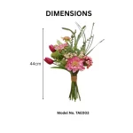 Mixed Spring Flower Arrangement featuring vibrant red and pink dahlia flowers - Image 2