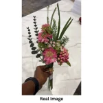Mixed Spring Flower Arrangement featuring vibrant red and pink dahlia flowers - Image 5