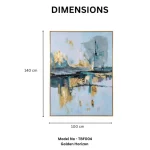 Golden Horizon – Hand-Painted Abstract Landscape Oil Painting - Image 4
