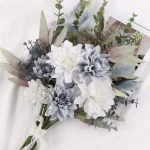 Artificial Blue & Ivory Garden Bouquet - Image 6