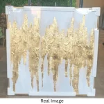 Golden Symphony – Hand-Painted Abstract Oil Painting - Image 5