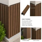 STC Premium Outdoor WPC Fluted Wall Panel Corner Profile - Image 2