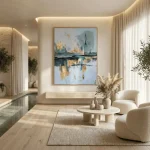 Golden Horizon – Hand-Painted Abstract Landscape Oil Painting - Image 3