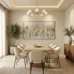 Gold Skyline – Hand-Painted Abstract Oil Painting - Image 2