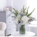 Artificial Blue & Ivory Garden Bouquet - Image 3