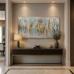 Gold Skyline – Hand-Painted Abstract Oil Painting - Image 4
