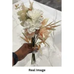 Artificial Peach & Ivory Garden Bouquet - Image 9