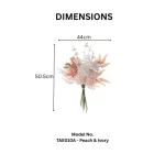 Artificial Peach & Ivory Garden Bouquet - Image 2