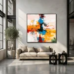 Urban Splash – Hand-Painted Abstract Oil Painting - Image 4