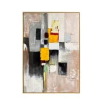 Urban Blocks – Hand-Painted Geometric Abstract Oil Painting