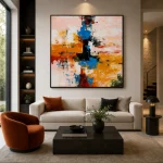 Urban Splash – Hand-Painted Abstract Oil Painting - Image 2