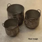Vintage Bronze Planter Set - Image 4
